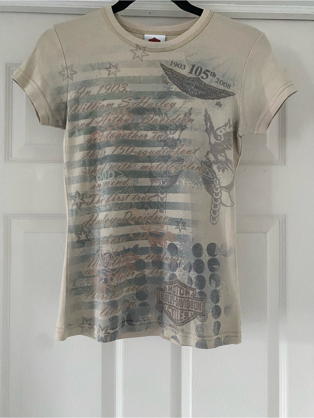Vintage Y2K Harley Davidson 105 Year Anniversary T-Shirt Women’s Medium Biker